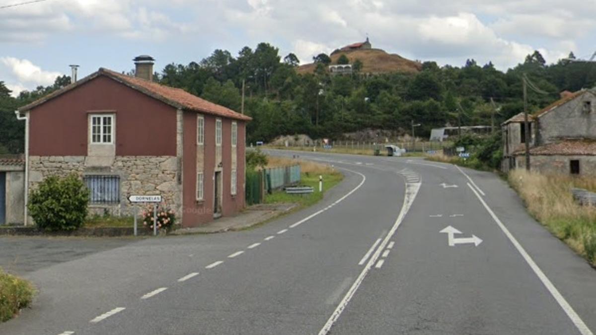 Carretera N-525 entre Santiago y Ourense a la altura de Loimil