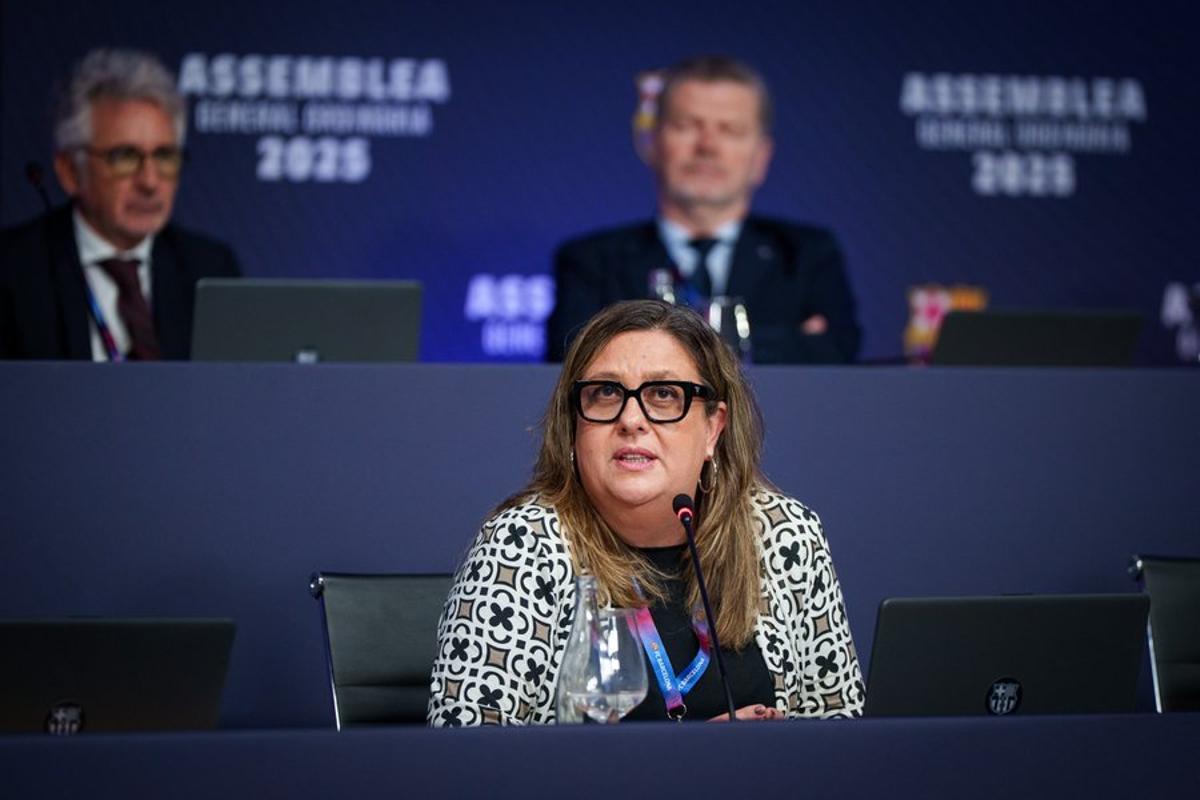 Maria Elena Fort, vicepresidenta del FC Barcelona, en la Asamblea de Compromisarios.