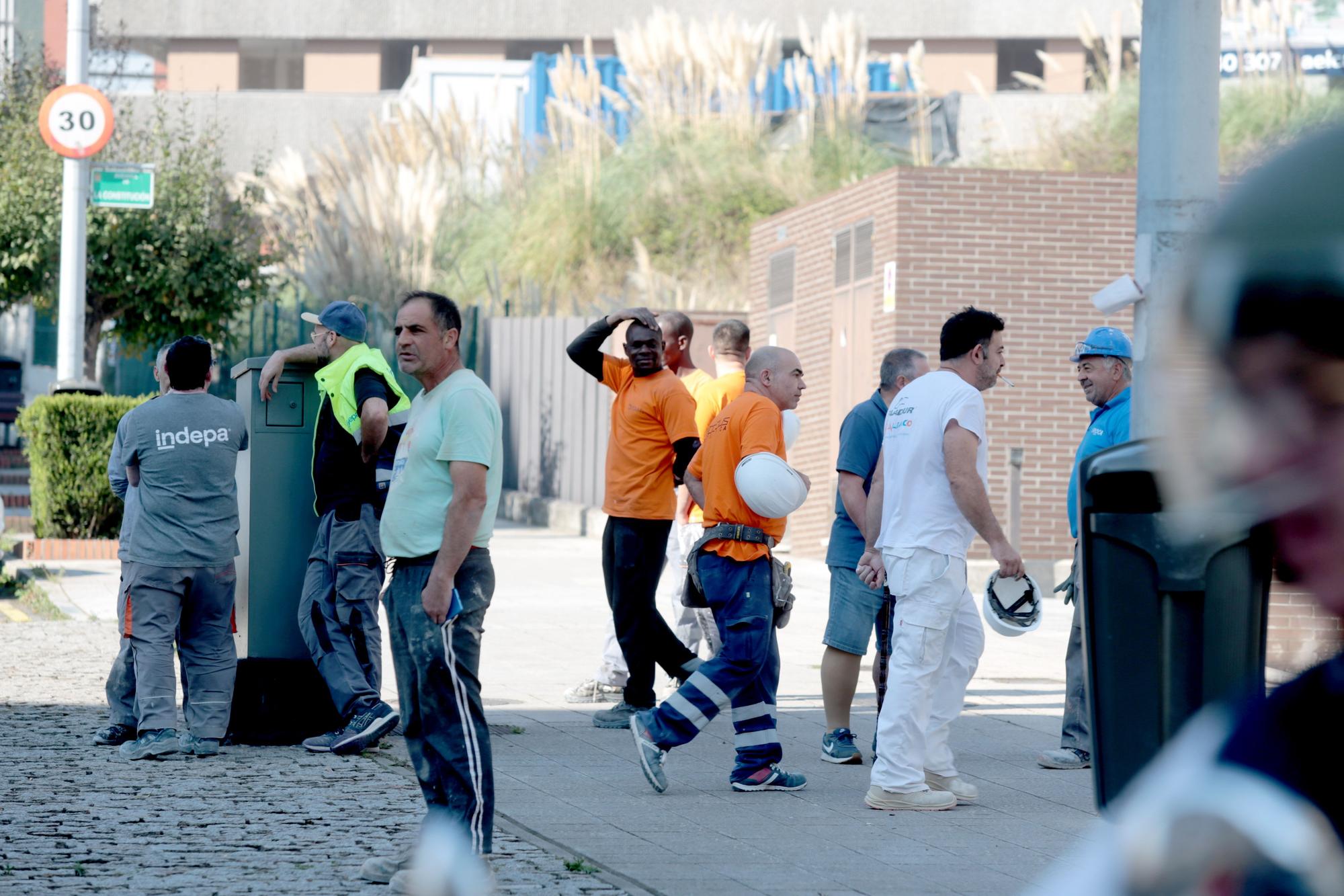 En imágenes: fuga de gas en Avilés