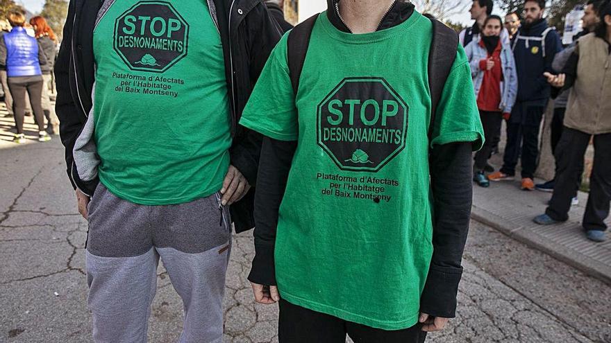 Protesta de la PAH contra un desnonament a Blanes (arxiu).