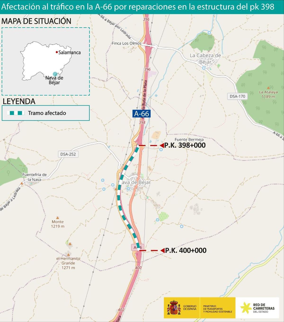 Afectaciones al tráfico en la A-66