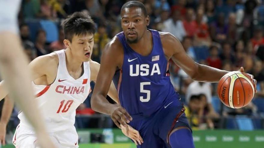 El alero Kevin Durant en su encuentro contra China.