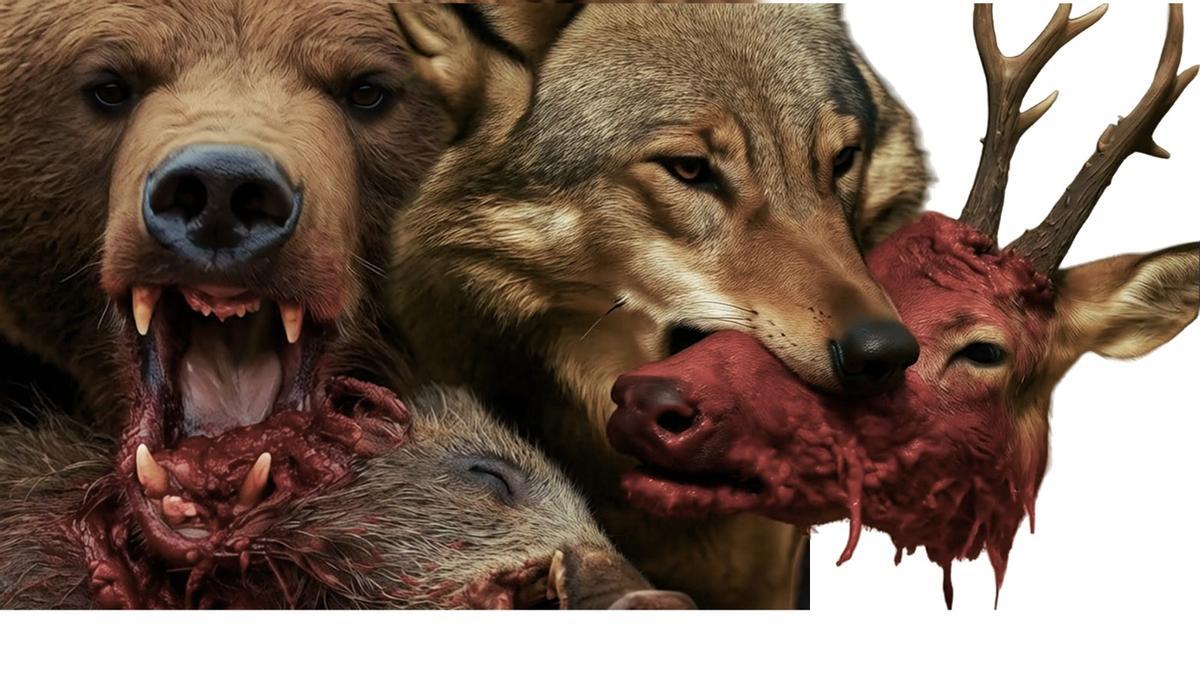 Osos, lobos con jabalíes y venados.