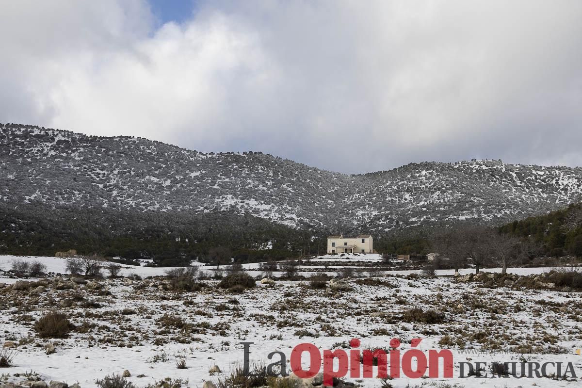 La borrasca Herminia tiñe de blanco la cima de la Región de Murcia