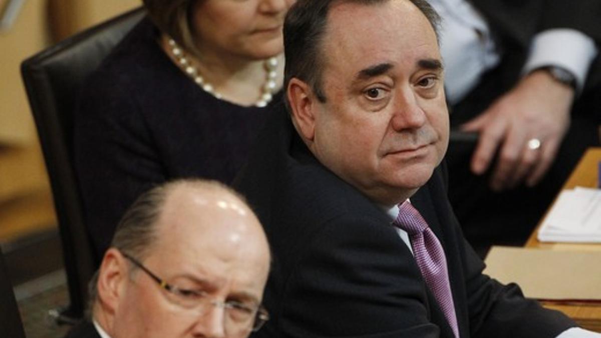 El primer ministro de Escocia, Alex Salmond, durante un pleno del Parlamento escocés, el pasado 19 de enero en Edimburgo.