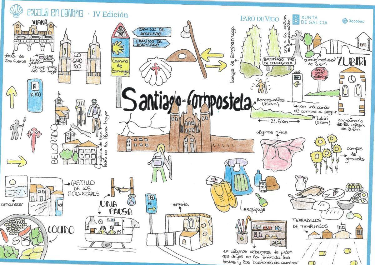 Sara Redondo, alumna de 3º da ESO, foi distinguida co Premio Especial Infografía do Camiño.