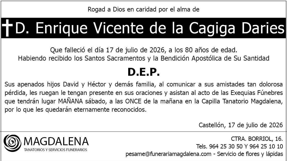 D. Enrique Vicente de la Cagiga Daries