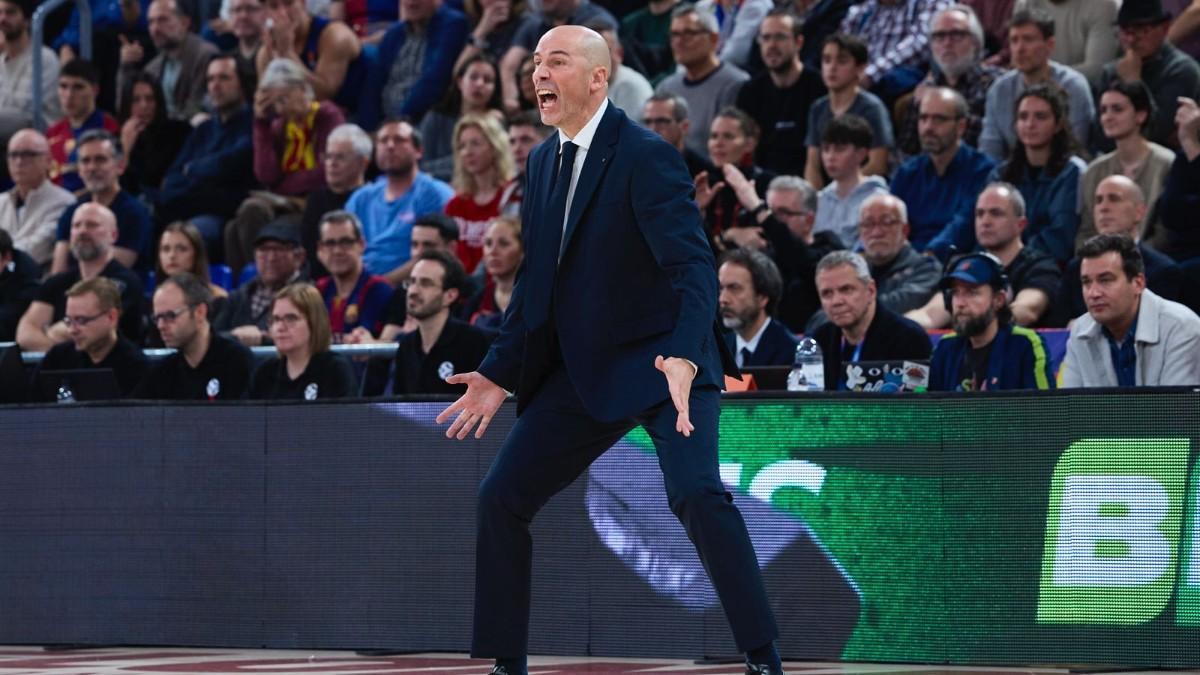 Joan Peñarroya, durante el partido de Euroliga ante Olympiacos