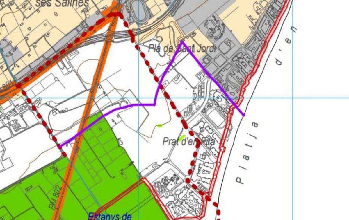 La proyección ortogonal de Platja d’en Bossa. | D. I.