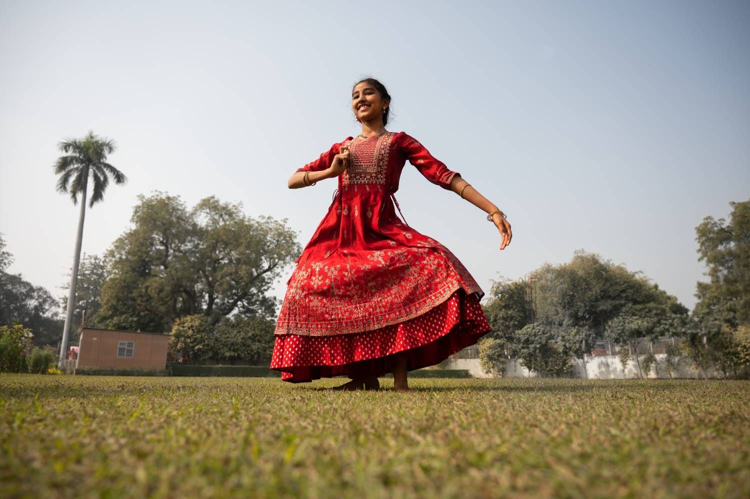 Danza tradiciional en uno de los jardines de Delhi.