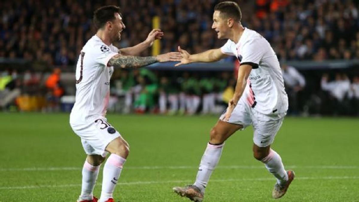 Ander Herrera junto a Messi en su tiempo en el PSG