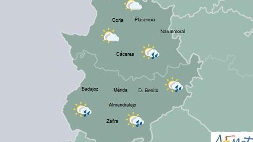 Abril comenzará con cielo nuboso y posibilidad de chubascos en Extremadura