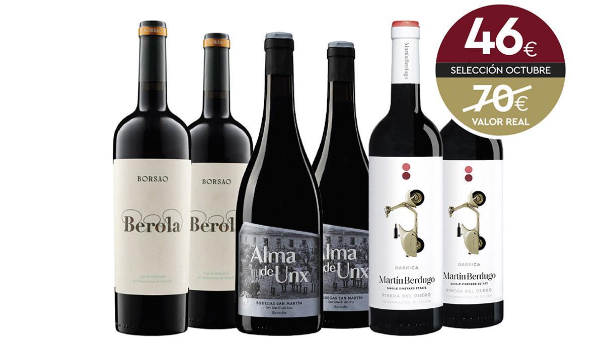 Seleccion de vinos tintos de Casa Gourmet para octubre.