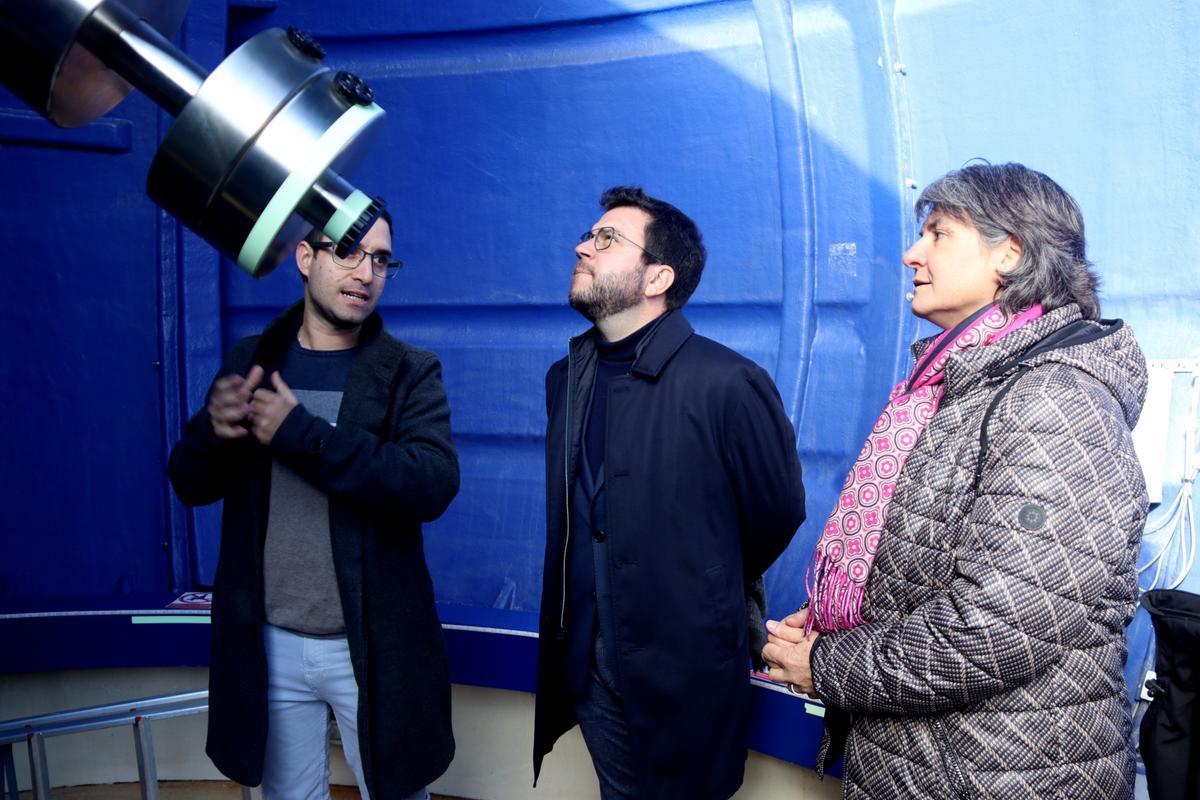 Visita del president Aragonès al nou Parc Astronòmic de Pujalt