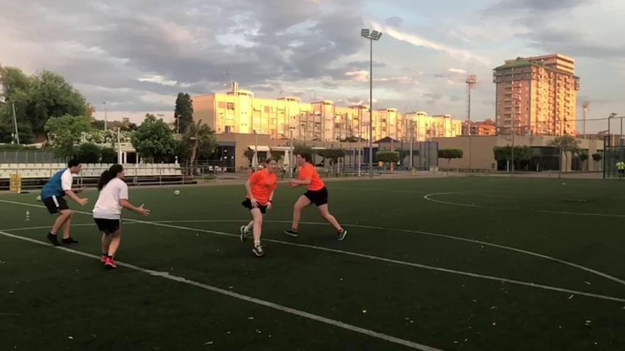 Entrenamiento sin balón del Rugby Club Valencia