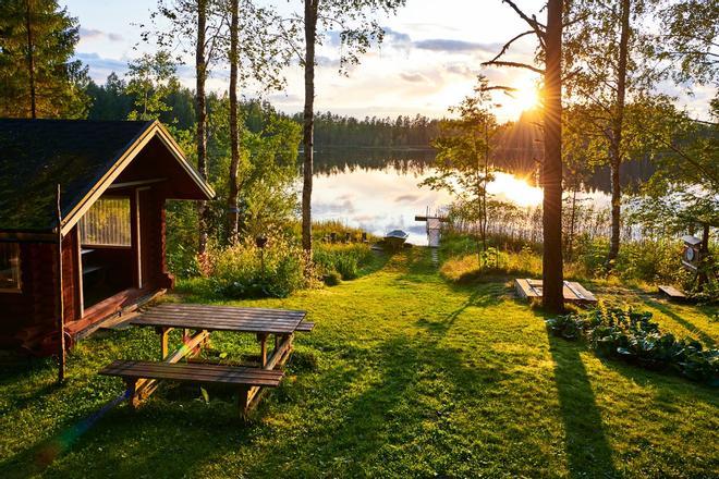Sauna con vistas al lago, Finlandia