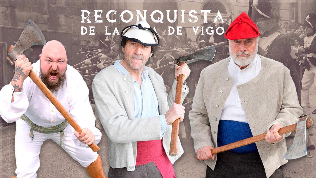 Personajes caracterizados de Carolo en la Reconquista de Vigo