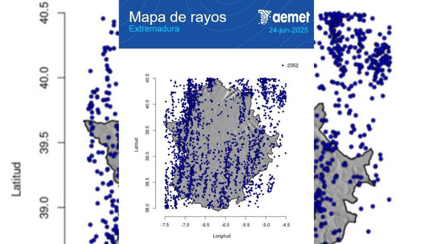 El cielo extremeño, &#039;bombardeado&#039; por 2.352 rayos