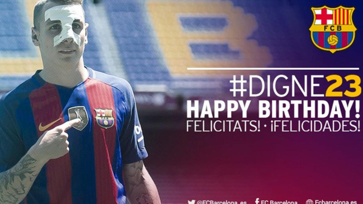 La felicitación del FC Barcelona a Lucas Digne en su 23 cumpleaños