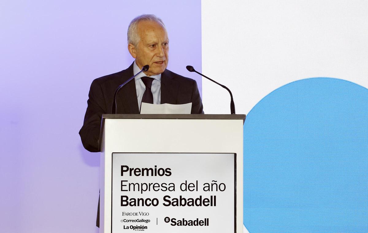 González Iglesias, durante la recogida de uno de los premios de Empresa del Año de Sabadell y Prensa Ibérica en Galicia.