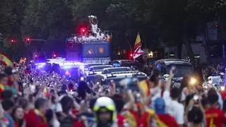 La selección española celebra la Eurocopa en Madrid