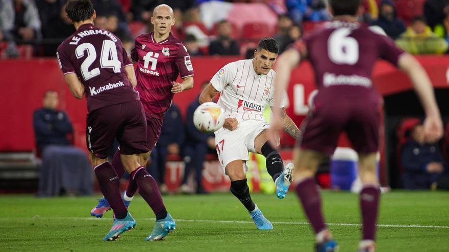 El Sevilla se desinfla ante una Real Sociedad que quiere pelear por los puestos Champions