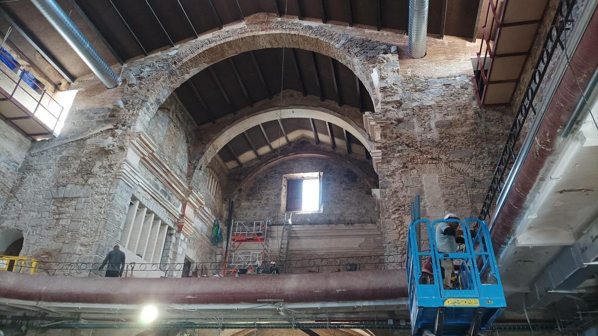Les obres a la part interior de la Sala Municipal, el passat mes de maig