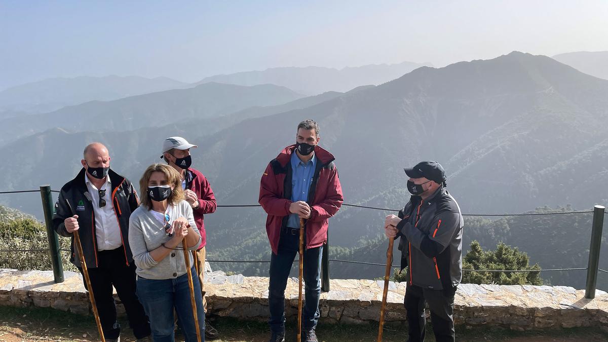 El presidente Sánchez visita la Sierra de las Nieves