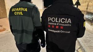 Imagen de agentes de la Guardia Civil y Mossos que han colaborado en la operación