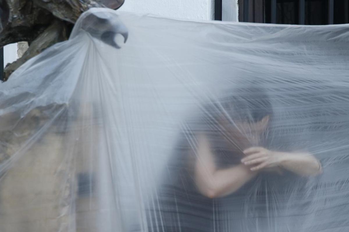 Performance de Begoña Castro en el Bellas Artes