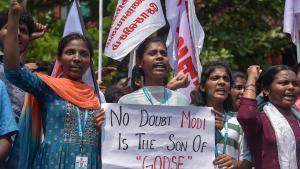 Mujeres musulmanas protestan contra la ley anti-inmigratoria del Gobierno de Modi este mes de marzo