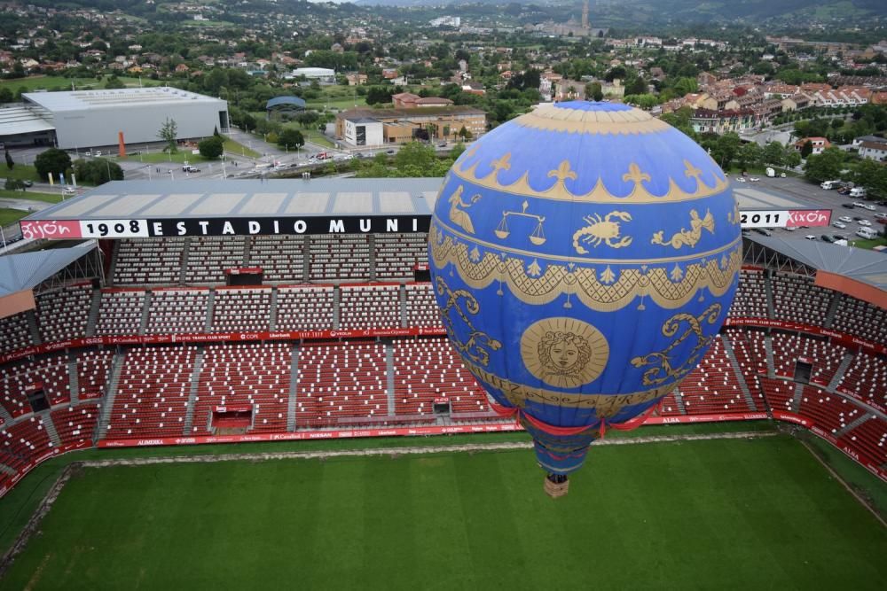 La vistas de Gijón desde la regata del festival de globos aerostáticos de 2017.