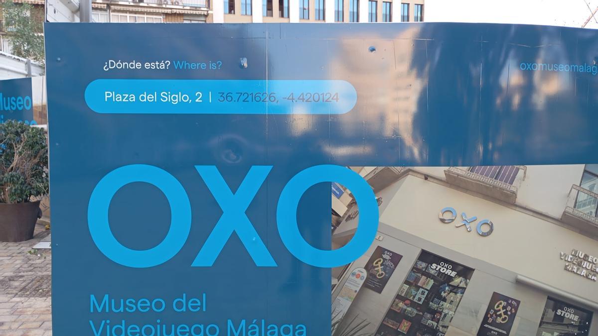 Uno de los paneles de la Plaza de la Merced con el error