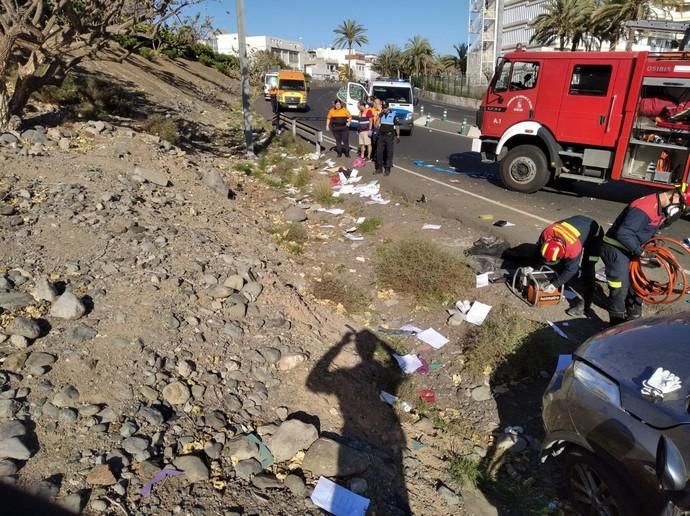 Vuelco en Playa del Inglés