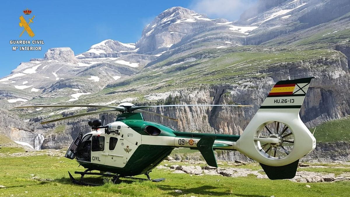 Rescatado un vecino de Pamplona tras caer 7 metros en la zona de Turieto Bajo, en Torla