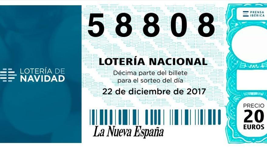 Lotería de Navidad 2017: El 58808, quinto premio