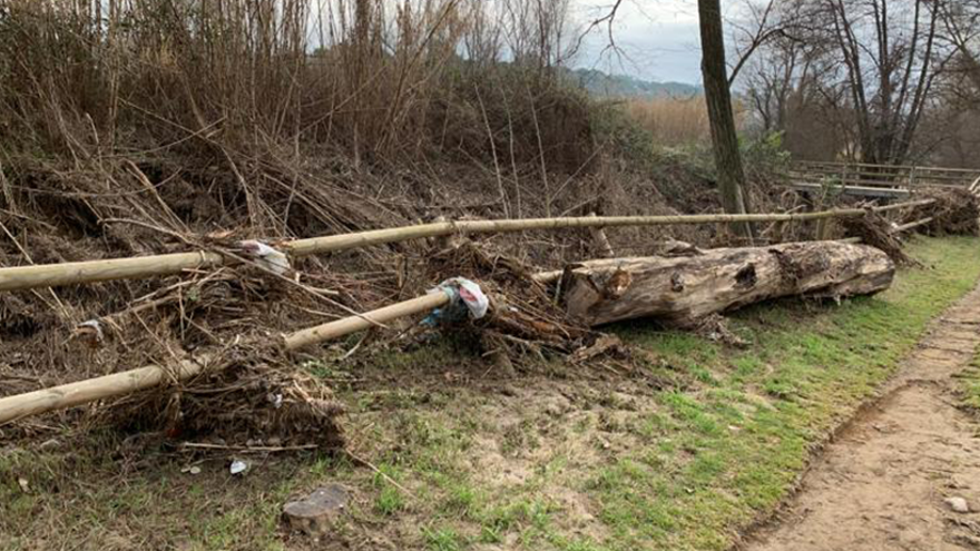 Exemple dels danys provocats per la crescuda del riu Llobregat