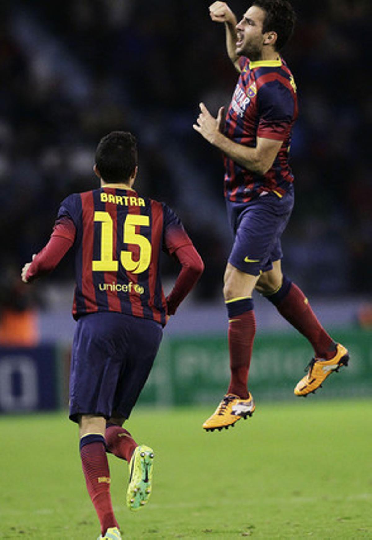 Cesc, eufòric al marcar el primer gol a Balaídos. Cesc, eufòric al marcar el primer gol a Balaídos.