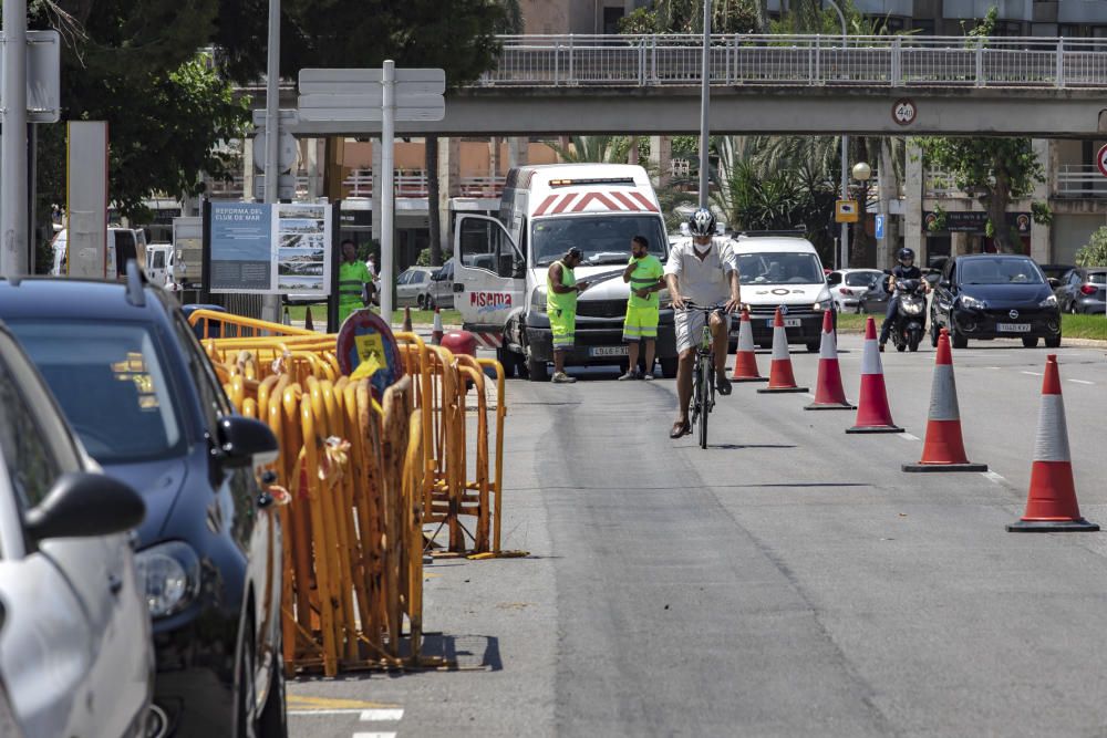 Hier wird mehr Platz für Radfahrer an Palmas Promenade geschaffen