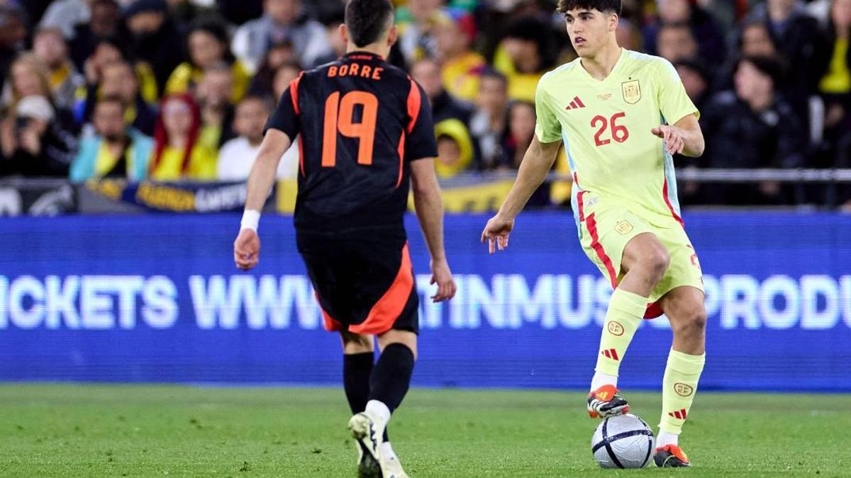 Cubarsí, tras debutar con España ante Colombia.