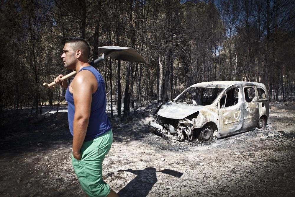 El paisaje tras el incendio de Xàbia y Benitatxell