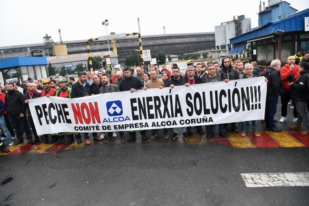 Manifestación de trabajadores de Alcoa en A Coruña