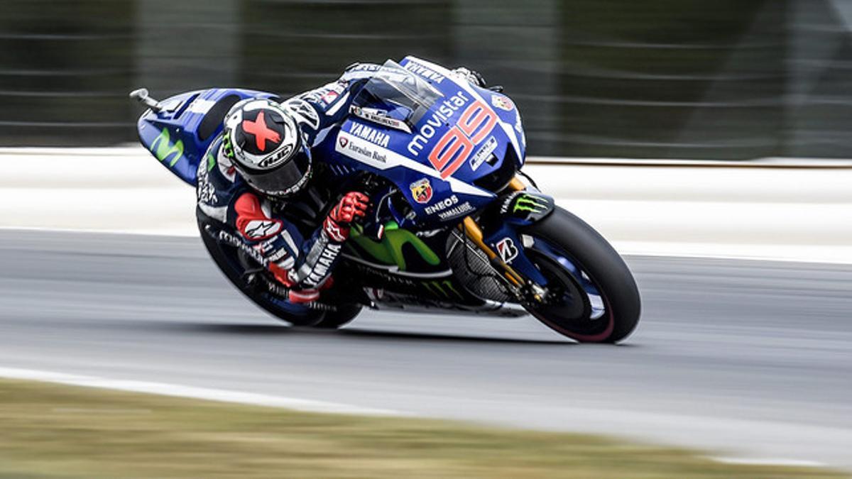 Jorge Lorenzo, durante la calificación del Gran Premio de la República Checa, en Brno