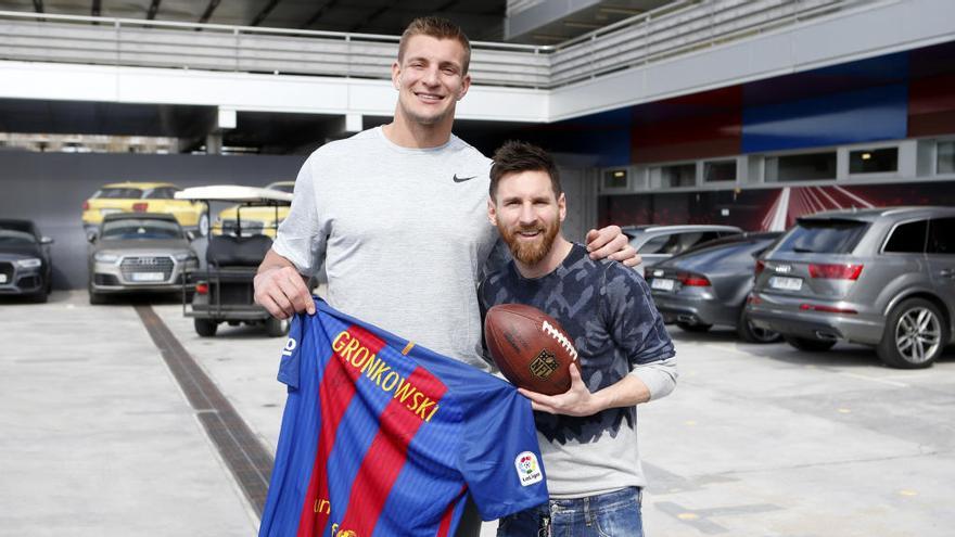 Entrenament amb el regatista Lange i el campió de la Superbowl Gronkowski