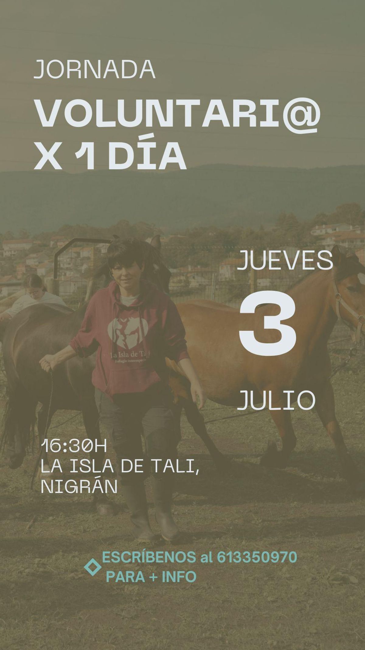 Aviso para la jornada de voluntarios del jueves 3 de julio.