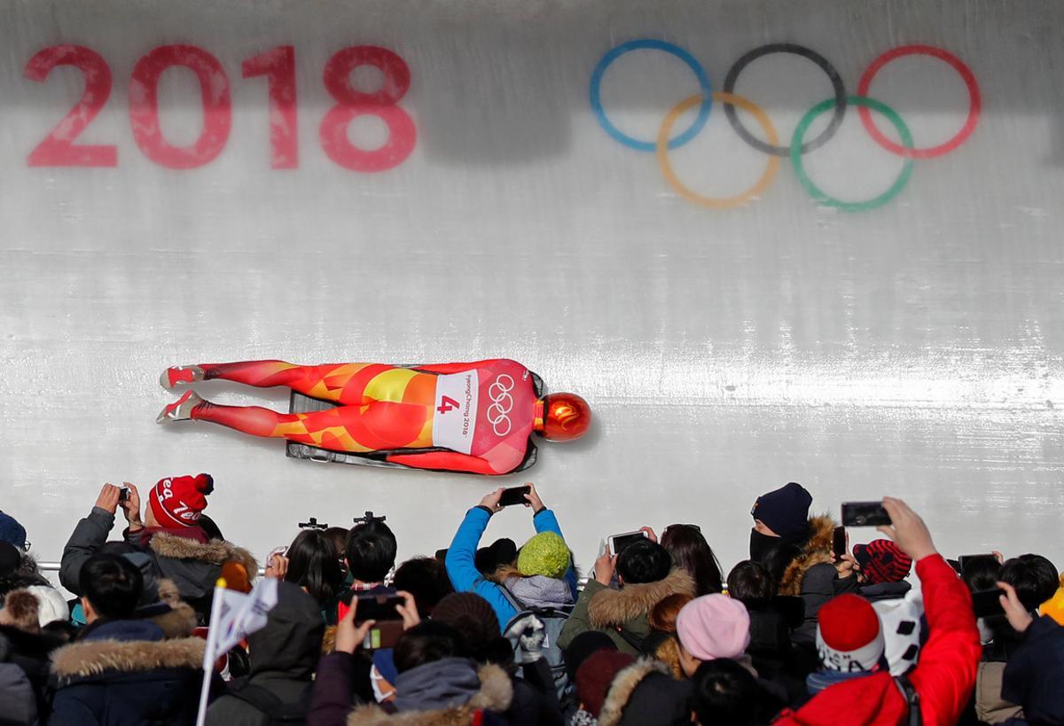 Skeleton â¿ Pyeongchang 2018 Winter Olympics â¿ Menâ¿¿s Finals â¿ Olympic Sliding Centre - Pyeongchang, South Korea â¿ February 16, 2018 - Ander Mirambell of Spain competes. REUTERS/Arnd Wiegmann