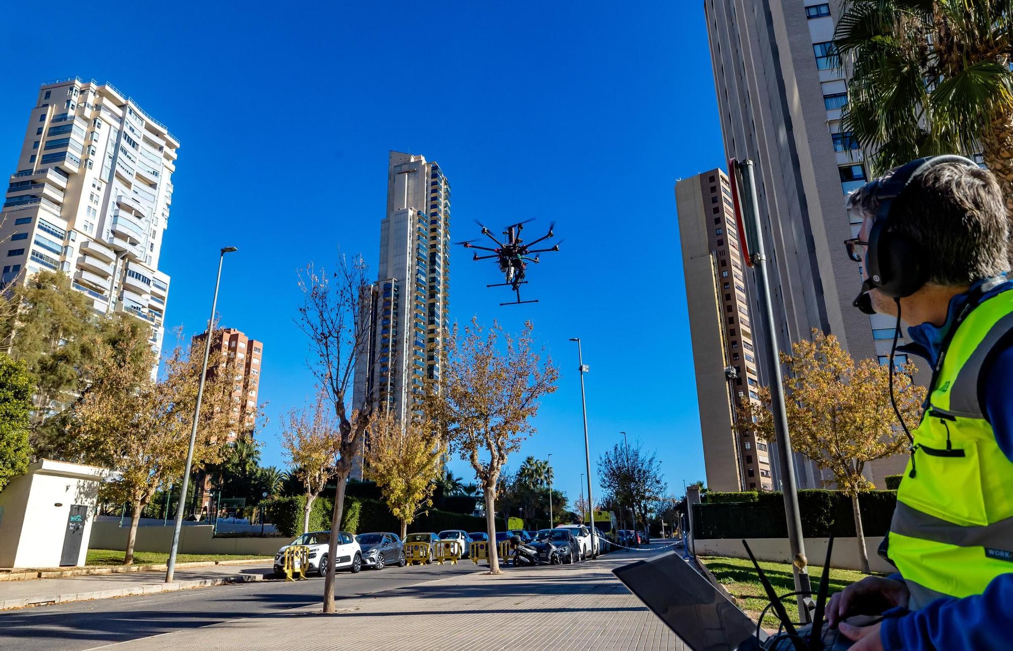 Prueba de los sistemas de navegación de drones en entornos urbanos.