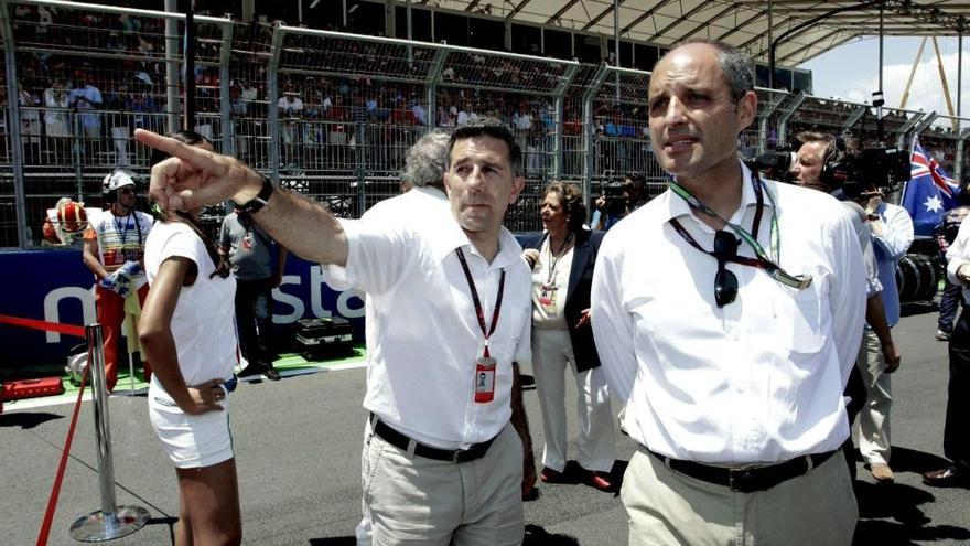 Jorge Martínez Aspar y Francisco Camps, en la parrilla del GP de 2010.