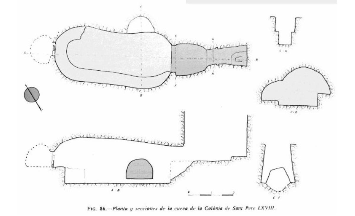Plano topográfico de la cueva des Molí des Turó.
