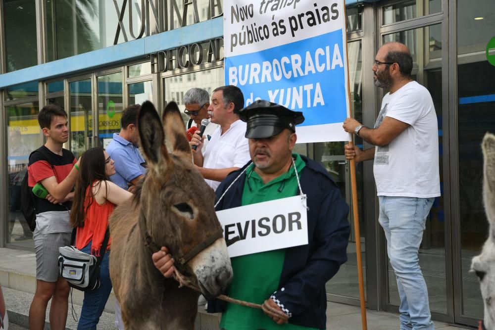 En burro a las playas de Oleiros